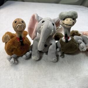 Vtg 90s Coca-Cola Bean Bag Plush Stuffed Animal Clomp Elephant Kiwi Ostrich Coke